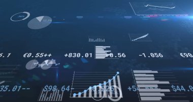 Finansal veri işleme, rakamların değişmesi ve istatistikler. küresel işletme finans kavramı dijital olarak oluşturulmuş görüntü.