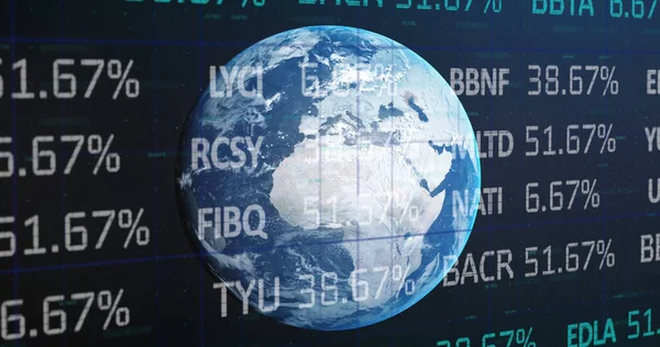 Beeld Van Effectenbeurs Financiële Gegevensverwerking Planeet Aarde Global Business Financiert — Stockfoto