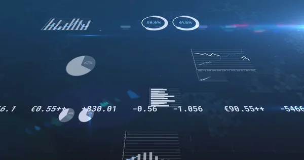 Imagem Processamento Dados Financeiros Mudança Números Estatísticas Conceito Global Finanças — Fotografia de Stock