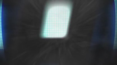 Parlak ekranda başlatılan metnin canlandırması. Video oyunu, dijital arayüz ve dijital olarak oluşturulmuş iletişim konsepti.