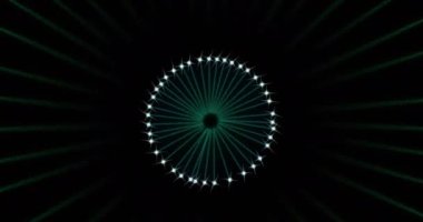 Siyah arka planda havai fişek animasyonu. Yeni yıl, gelenek ve kutlama konsepti dijital olarak oluşturuldu.