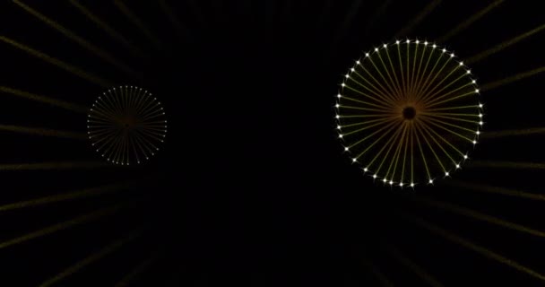 Анімація Феєрверків Чорному Тлі Новий Рік Традиція Концепція Святкування Цифрове — стокове відео