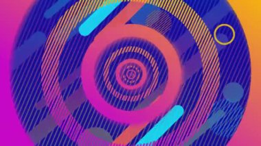 Mavi arka planda hareket eden şekillerin animasyonu. Soyut arkaplan, şablon ve dijital arayüz kavramı, dijital olarak oluşturulmuş video.