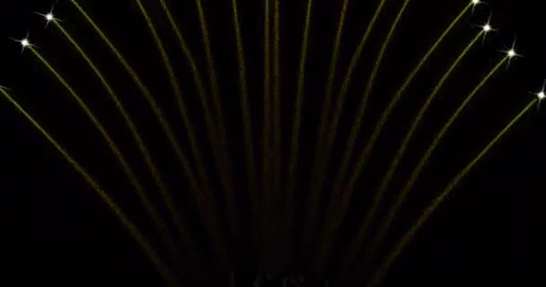 Анимация Фейерверков Черном Фоне Новый Год Традиции Концепция Праздника — стоковое видео