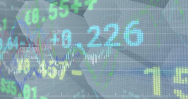 Borsa ekranındaki finansal veri işleme resmi. dijital arayüz küresel bağlantı ve finansal konsept dijital olarak oluşturulmuş görüntü.