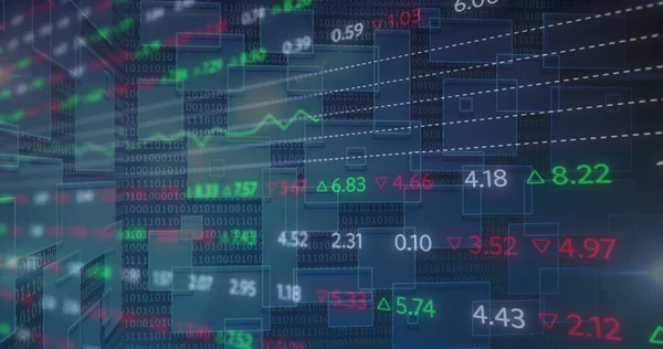 Afbeelding Van Financiële Gegevensverwerking Van Beursnummers Digitaal Interface Globaal Verbindings — Stockfoto