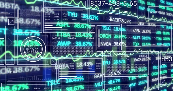 Obrázek Zpracování Finančních Údajů Tmavém Pozadí Globální Koncepce Podnikání Financí — Stock fotografie