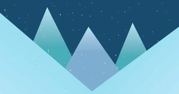 Obraz Padającego Śniegu Nad Zimowym Krajobrazem Boże Narodzenie Tradycja Koncepcja — Zdjęcie stockowe