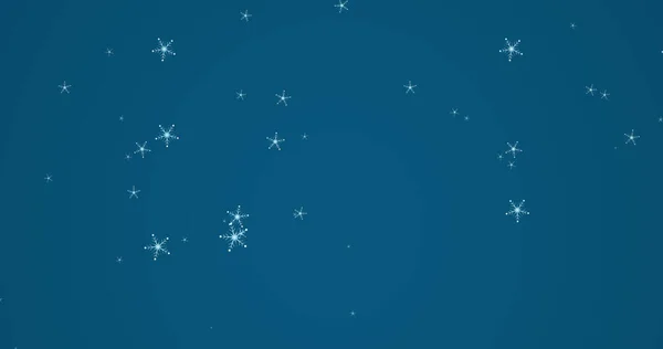 青い背景に落ちるクリスマスの雪の複合体 クリスマス お祭り お祝い 伝統的なコンセプトデジタル生成画像 — ストック写真