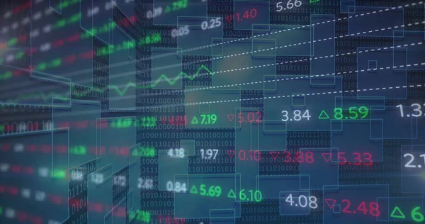 Afbeelding Van Financiële Gegevensverwerking Van Beursnummers Digitaal Interface Globaal Verbindings — Stockfoto