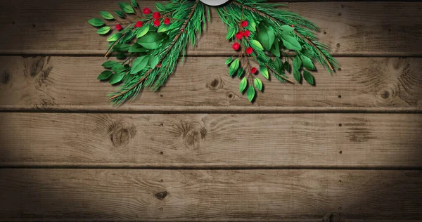 Fotokopi Alanı Ağaç Dalları Olan Hediye Etiketi Resmi Noel Gelenek — Stok fotoğraf