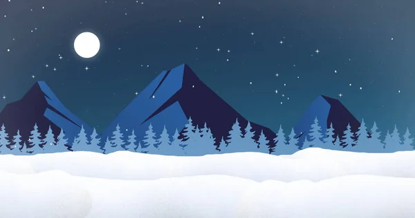 Obraz Śniegu Spadającego Nad Śpiewami Drogowymi Zimowym Krajobrazem Boże Narodzenie — Zdjęcie stockowe