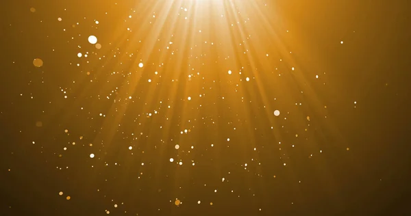 Imagem Queda Confetes Raios Luz Sobre Fundo Amarelo Contexto Luzes — Fotografia de Stock