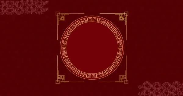 Bild Blommor Och Former Ver Cirkel Bakgrund Kinesiskt Nytt Tradition — Stockfoto