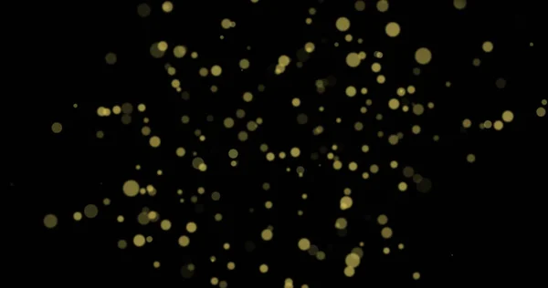Bild Von Weihnachten Glühende Gelbe Lichtflecken Auf Schwarzem Hintergrund Weihnachten — Stockfoto
