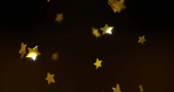 Obrázek Zlatých Hvězd Padajících Černé Pozadí Vánoční Slavnostní Slavnostní Tradiční — Stock fotografie