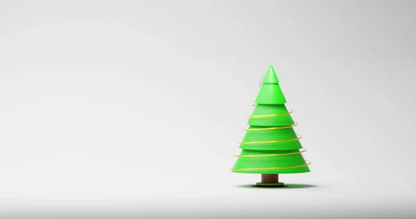 Зображення Ялинки Білому Тлі Концепція Різдвяного Зимового Цифрового Інтерфейсу Цифрове — стокове фото