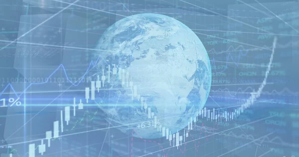 Imagen Del Mercado Valores Procesamiento Datos Financieros Todo Mundo Interfaz — Foto de Stock