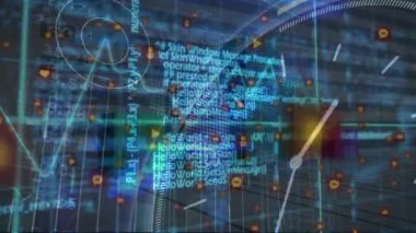 Zaman içinde hareket eden istatistik ve finansal veri işleme animasyonları. Küresel finans, iş ve veri işleme kavramı dijital olarak oluşturulmuş video.