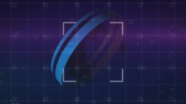 Kapsam taraması ve veri işleme animasyonu. Dijital olarak oluşturulmuş küresel bilgisayar ve veri işleme kavramı.