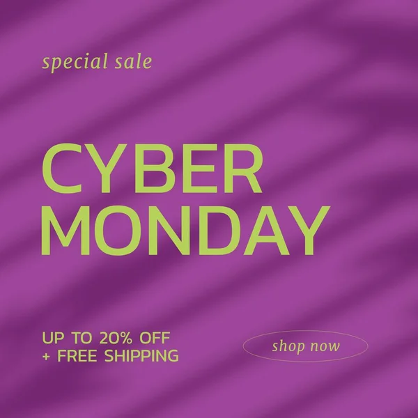 Image Cyber Monday Yellow Pink Background Online Shopping Sales Promotions — Stock Photo, Image