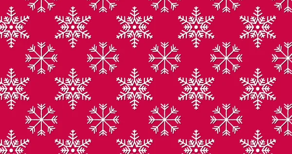 Kırmızı Arkaplanda Kar Tanelerinin Görüntüsü Noel Kış Gelenek Kutlama Konsepti — Stok fotoğraf