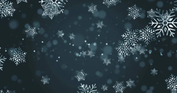 Bild Snö Faller Och Ljusa Fläckar Svart Bakgrund Jul Tradition — Stockfoto