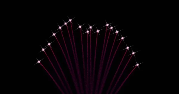 Afbeelding Van Vuurwerk Dat Ontploft Boven Zwarte Achtergrond Oudejaarsavond Festiviteit — Stockfoto