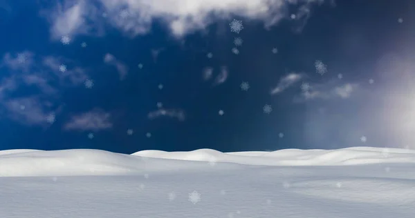 Kış Manzarası Gökyüzüne Yağan Kar Görüntüleri Noel Kış Gelenek Kutlama — Stok fotoğraf