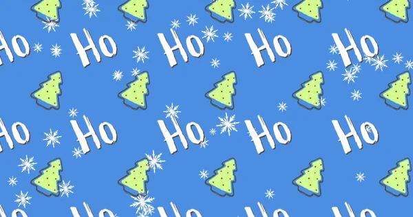 Bild Von Mehreren Text Und Weihnachtsbaum Auf Blauem Hintergrund Weihnachten — Stockfoto