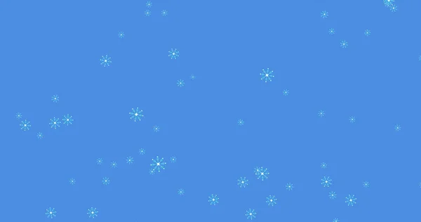 Image Snow Falling Blue Background Christmas Tradition Celebration Concept Digitally — Stock Fotó