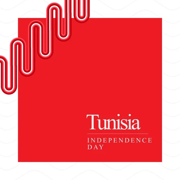 Composición Del Texto Del Día Independencia Tunisia Sobre Fondo Rojo — Foto de Stock
