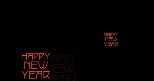 Siyah Arkaplanda Kırmızı Renkli Mutlu Yeni Yıl Metni Resmi Yeni — Stok fotoğraf