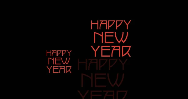 Obrázek Šťastný Nový Rok Text Červeně Černém Pozadí Nový Rok — Stock fotografie