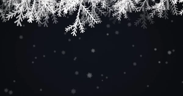 어두운 배경에 전나무 가지들이 크리스마스 축하의 디지털로 만들어 이미지 — 스톡 사진