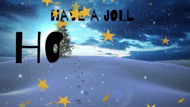 Animation Eines Lustigen Urlaubstextes Über Dem Weihnachtsbaum Weihnachten Und Digitales — Stockvideo