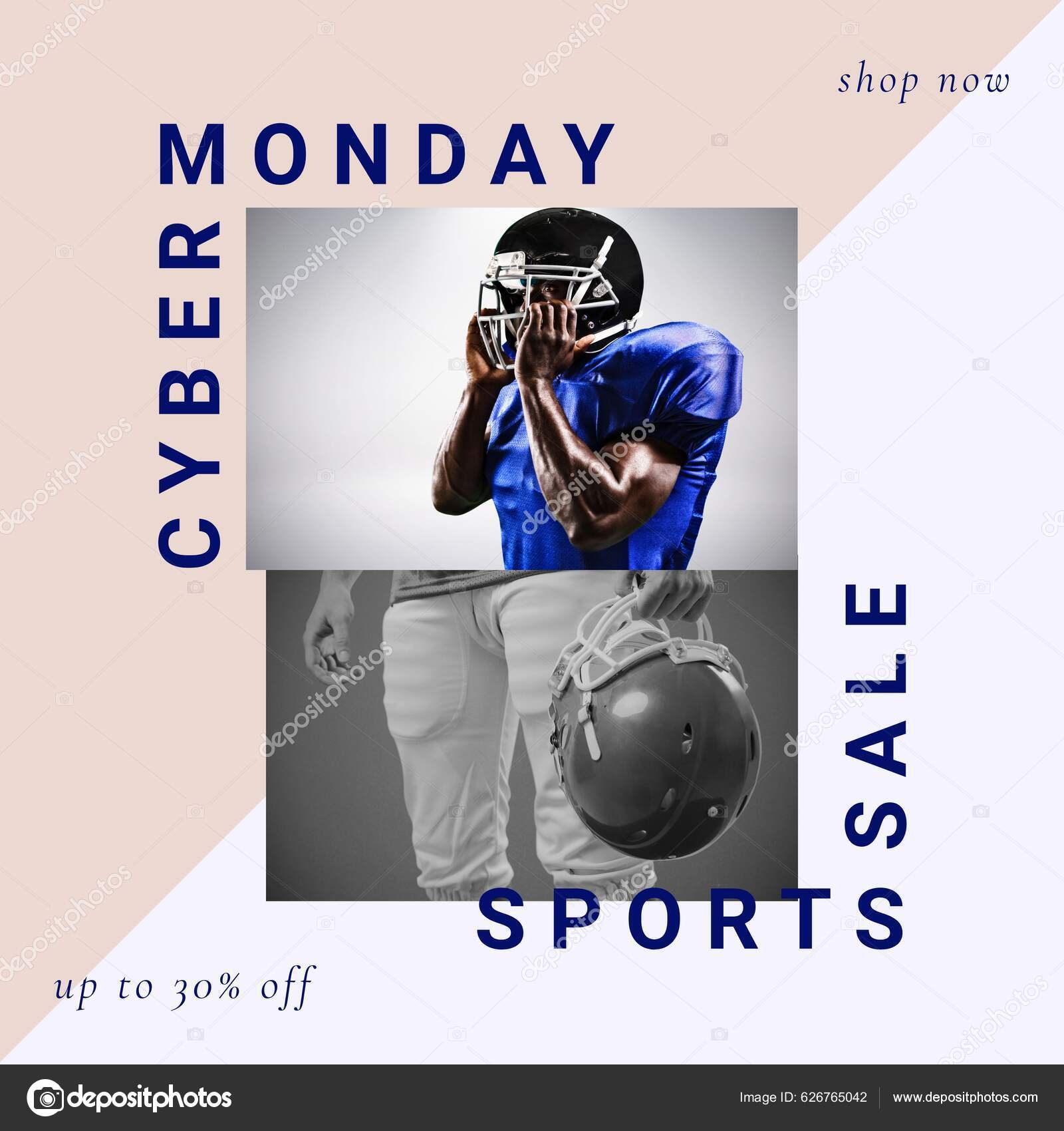 Image Cyber Monday African American Male American Football Players Sport Stock Photo by ©vectorfusionart 626765042