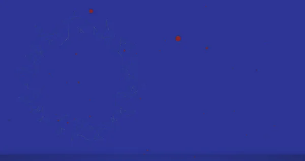 Bild Von Roten Flecken Die Über Blauen Hintergrund Fallen Weihnachten — Stockfoto