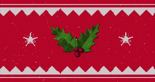 Image Christmas Pattern Holy Red Background Christmas Winter Tradition Celebration — Stock Photo, Image