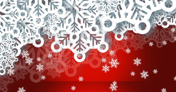 Bild Der Weihnachtsdekoration Auf Rotem Hintergrund Weihnachten Winter Tradition Und — Stockfoto
