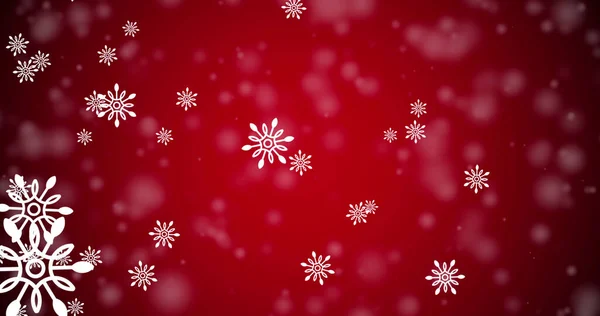 Képek Havazásról Fényfoltok Vörös Háttérben Karácsony Hagyomány Ünnepség Koncepció Digitálisan — Stock Fotó