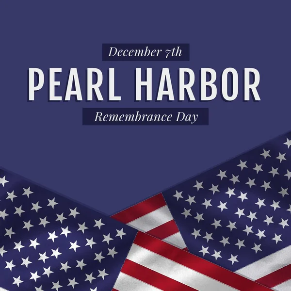Aralık Pearl Harbor Anma Günü Metinleri Amerika Nın Bayrakları Kopya — Stok fotoğraf