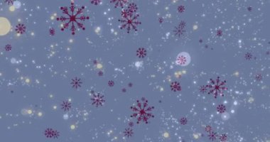 Yılbaşı şablonunun üzerine yağan kar animasyonu. Noel, şenlik, kutlama ve gelenek konsepti dijital olarak oluşturuldu.