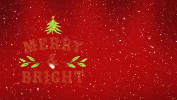 Κινούμενα Σχέδια Των Χριστουγέννων Χαιρετισμούς Κείμενο Πάνω Santa Claus Στο — Αρχείο Βίντεο
