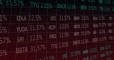 Finansal enfeksiyon ve finansal veri işleme üzerine finansal veri işleme görüntüsü. Küresel gönderim ve bağlantılar konsepti dijital olarak oluşturuldu.