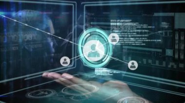 Animation of network of connections over data processing and globe. Global business and digital interface concept digitally generated video.