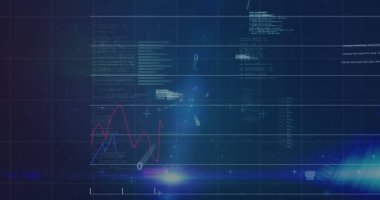 Kimyasal yapılar üzerinde finansal veri işleme resmi. Küresel finans, iş ve veri işleme kavramı dijital olarak oluşturulmuş görüntü.