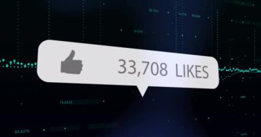 Parlayan ışık yıldızları üzerinde değişen sayıların animasyonu. Küresel iletişim veri işleme ve dijital arayüz konsepti dijital olarak oluşturulmuş video.