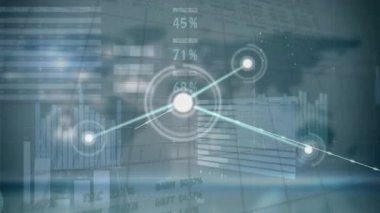 Veri işleme üzerinden bağlantı ağının animasyonu. küresel iş ve dijital arayüz kavramı dijital olarak oluşturulmuş video.