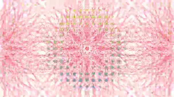 Animation Roter Kaleidoskopischer Strukturen Nahtlosem Muster Vor Kopierraum Auf Weißem — Stockvideo